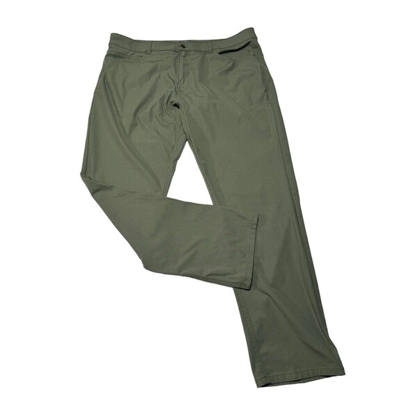 Members Mark Mens Pants Benton Performance Stretch Slim Fit Green‎ Size 40 x 32 - Picture 1 of 9